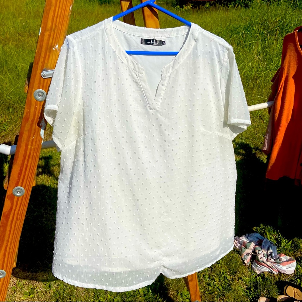 Dotted White Blouse